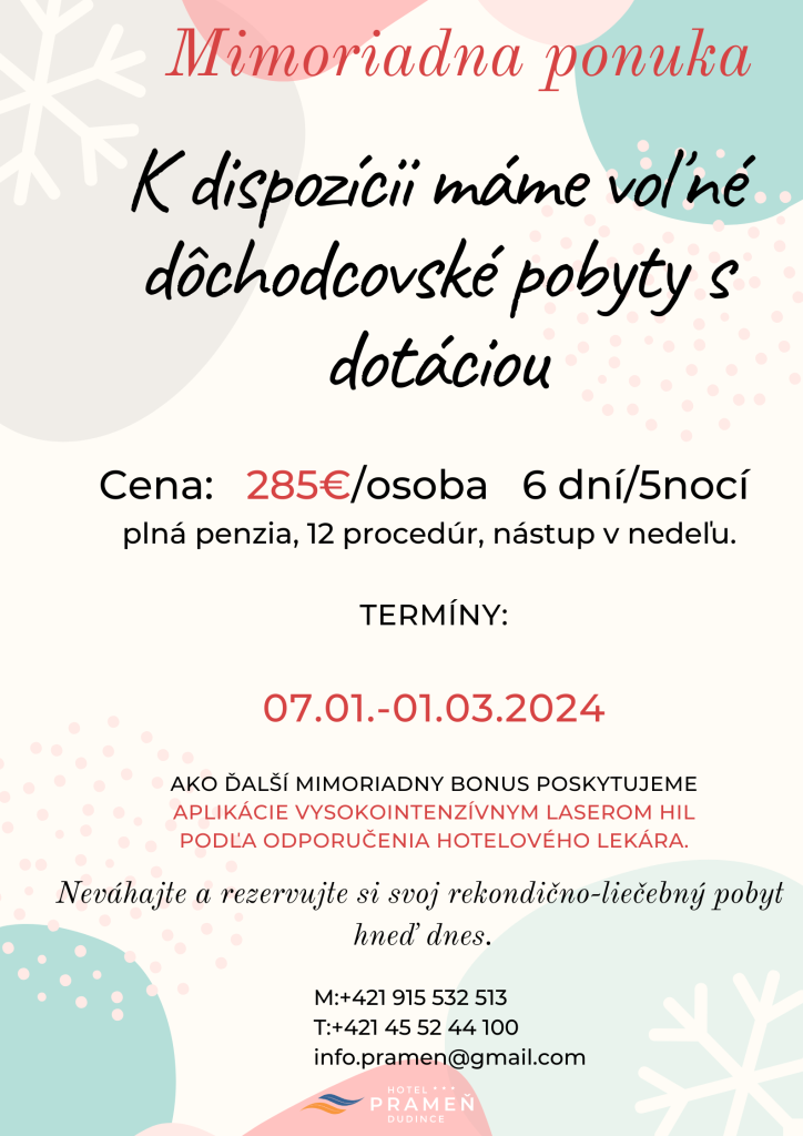 Mimoriadna ponuka pre dôchodcov !