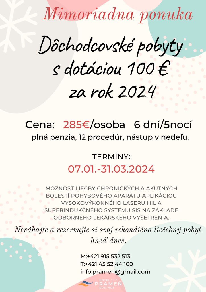 Mimoriadna ponuka pre dôchodcov !